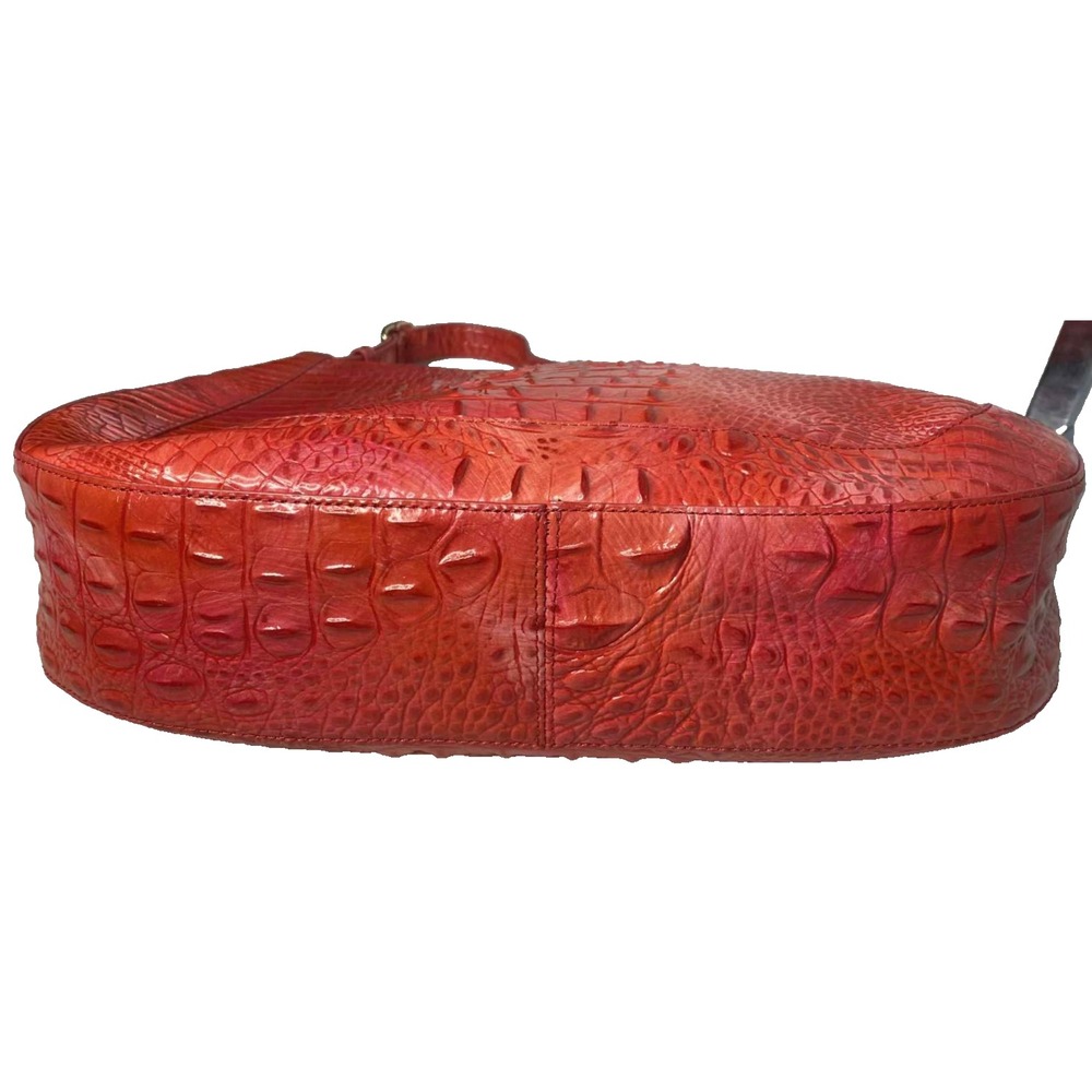 Brahmin color heat Johanna Melbourne shoulder‎ bag croc leather hobo full zip - Picture 10 of 12